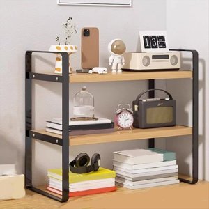 Table de l'organisateur de bureau,2Tier Rack de rangement de bureau en bois polyvalent,petite étagère de bureau pour ordinateur pour le bureau à domicile B
