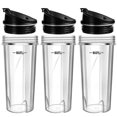 thumbnail image 1 of Blender Replacement Parts for , 3 Pack 16oz Blender Cups Replacement with To-Go Lids for QB3001SS, 1 of 5