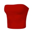 thumbnail image 4 of DPTALR Women's Solid Color Summer Casual Top Tube Top Strapless Blouse, 4 of 4