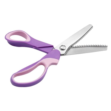 WIFKLSIIPG Craft Scissors Stainless Steel Pinking Shears Scissors for Fabric Cutting Fabric Craft Scissors Decorative Sewing Cutter Scissors with Comfort Grips