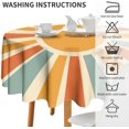 thumbnail image 3 of Boho Sunset Round Tablecloth, Vintage 70s Rainbow Sunrise Geometric Abstract Art Table Cloth Cover for Decoration Holiday Parties Kitchen Dining Picnic, Round(60x60in), 3 of 6