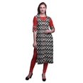 thumbnail image 1 of Bimba Kurtis Indiennes Longues Droites Imprimées à Manches 3/4 pour Femmes, Tunique d'Été, 1 of 6