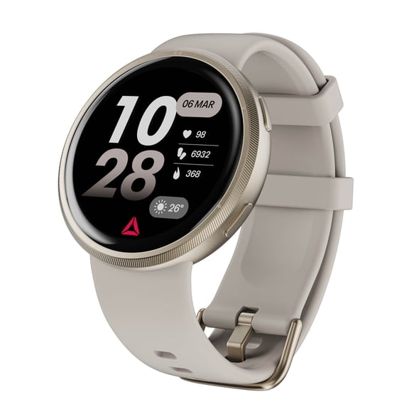 Reebok Rush DELTA Fitness Tracker Smartwatch for Men & Women, AGPS, Heart Rate & SpO2 Monitor, 1.39” LCD Display, 80+ Sports Modes, 10-Day Battery, IP68 Water Resistant, Android & iOS, Victory Gold