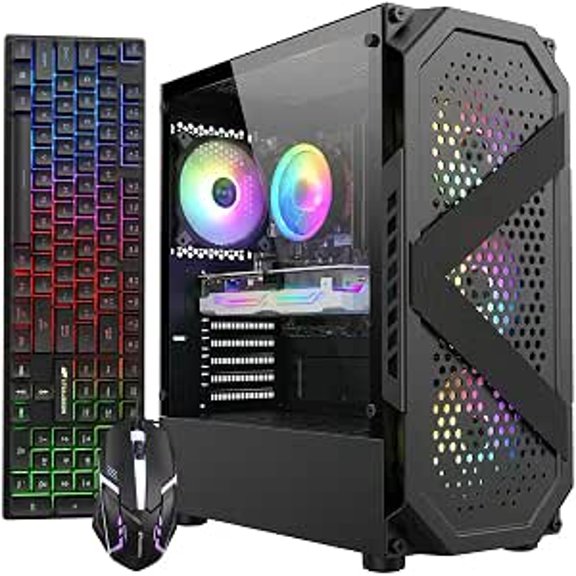 STGAubron Gaming PC Computer Desktop, Core i7 8th Gen up to 4.1GHz, GeForce RTX 3060 12G GDDR6, 16G DDR4, 1T SSD, WiFi 6, BT 5.0, RGB Fan x 4, Windows 11 Home