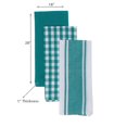 thumbnail image 2 of 3 Pack Kitchen Towel Set Teal Plaid, 2 of 3