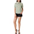 thumbnail image 2 of INSPIRE CHIC Blouse Femme Col Rabattu Col Fendu Manches Bouffantes Chemise en Chiffon TG Beige, 2 of 6