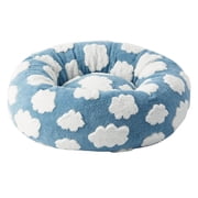 Round Pet Bed for Medium Dogs - Elevated Donut Design, Washable Cover, Anxiety Relief, Durable Indoor Pet Supplies, JKODE