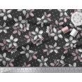 thumbnail image 3 of Soimoi Black Modal Satin Fabric Dot & Floral Print Fabric by Yard 42 Inch Wide, 3 of 3