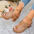 thumbnail image 4 of Wdhugt Floral Embroidered High Heel Slippers For Women Metal Buckle Half-Covered Toe Spring Summer Style Us Size 7 Heel Height 2.87 Inches Pu Material, 4 of 9