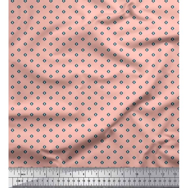 Soimoi Cotton Poplin Fabric Geometric Small Fabric Prints by Yard 56 Inch Wide