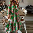 thumbnail image 1 of EGNMCR Robes de Fête pour Femmes Mode Robe Décontractée pour Femmes Printemps et Été à Col en V à Manches Trois-Quarts Imprimée, 1 of 6