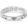 thumbnail image 1 of Bague pour Homme en Or Blanc 10 K avec Diamants 1/4 Ct, 1 of 3