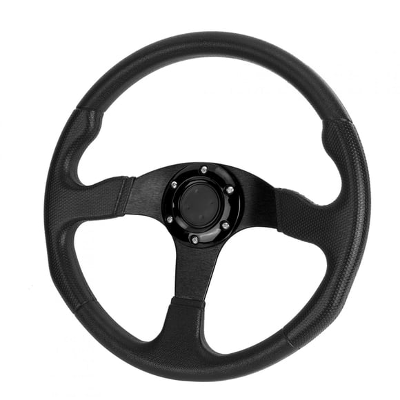 14in Steering Wheel, Drifting Steering Wheel Rustproof PU Aluminum Alloy Ergonomic For Car Modification Black