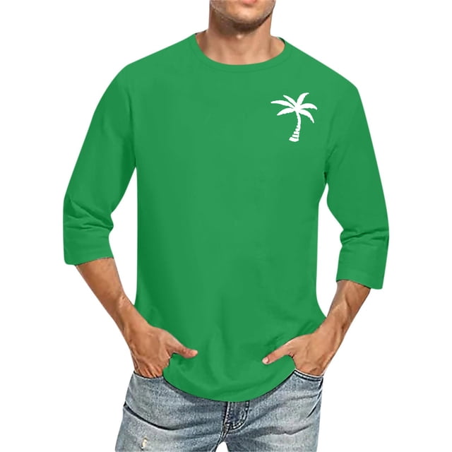 Birdeem Chemises pour Hommes Hommes Imprimé Col Rond Décontracté Mode Manches Courtes Blouses Col Rond Chemises