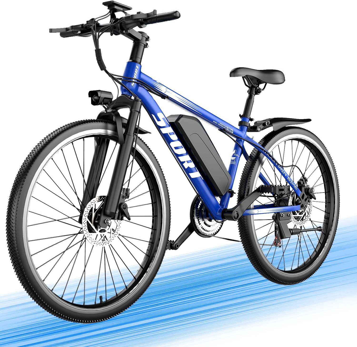 Electric Bike for Adults, 1500W Peak Mountain Ebike, 40 km/h Top Speed, Up to 105 km Range, 7 Speeds, 48V 10.4Ah Removable Battery, 26 inch Electric Bicycle for Commuting