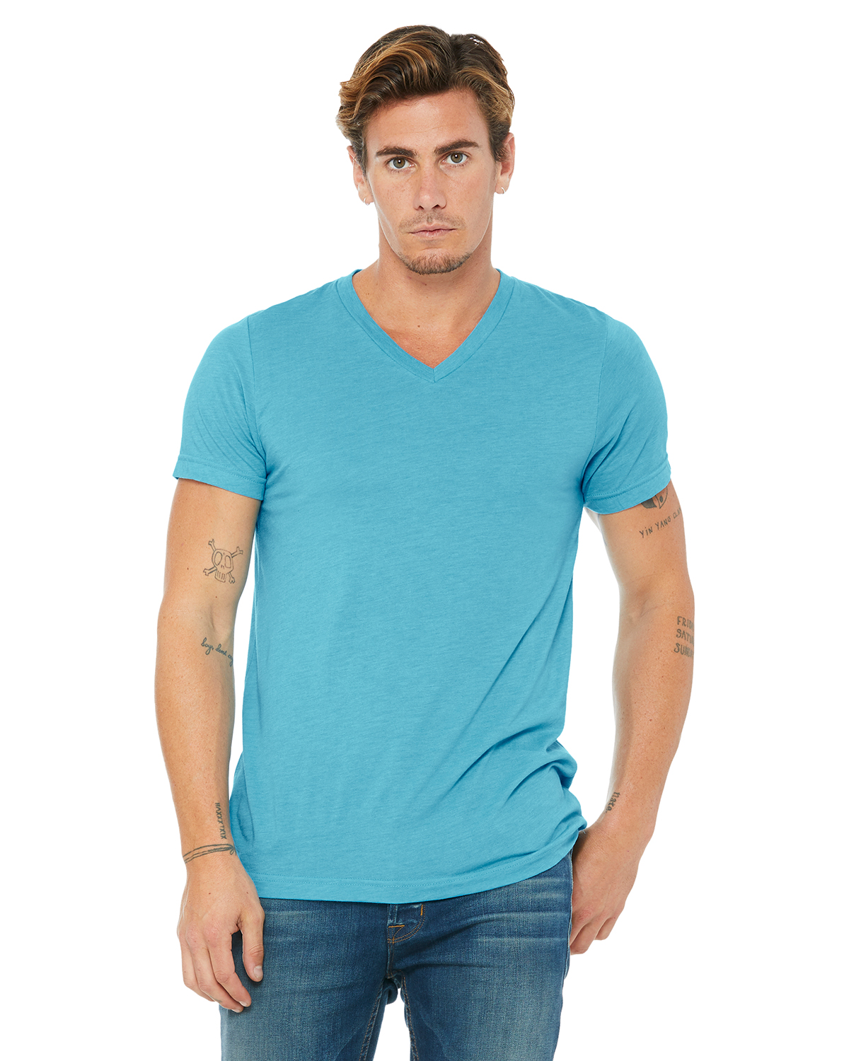 Bella + Canvas T-Shirt Unisexe Col en V en Triblend