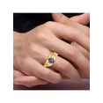 thumbnail image 2 of RYLOS Mens Rings 14K Yellow Gold Classic Design 7X5MM Oval Gemstone & Diamond  Amethyst February Birthstone Ring Size 10, 2 of 7