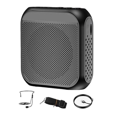 Voice Amplifier Personal Voice Amplifier ,Support Card, Loundspeaker Megaphone ,Rechargeable Mini Speaker for Tour Guides Meeting Classroom Black