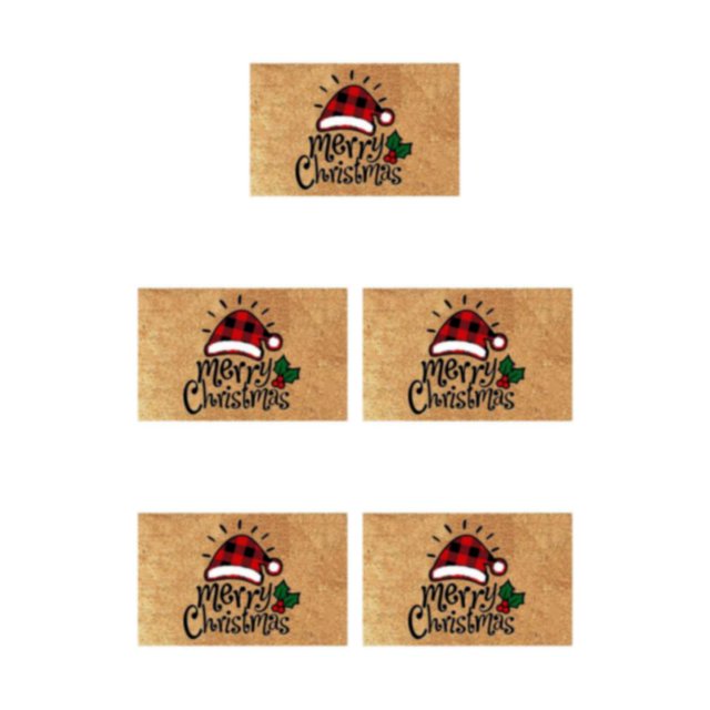 Maytalsory Soft And Comfortable Christmas Doormats Water Absorption For Easy To Clean Christmas hat 5Set