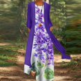 thumbnail image 1 of Pisexur Robes de Printemps pour Femmes 2022, Ensemble Deux Pièces Fluide à Imprimé Floral, Robe en Chiffon Décontractée à Col Ras du Cou, Robe Maxi Sans Manches, 1 of 6
