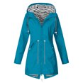 thumbnail image 3 of Aqestyerly Women Rain Jacket Hooded Coat Windproof Outdoor Loose Fit Lightweight Solid Color Jacket With Pocket HWRETIE, 3 of 5