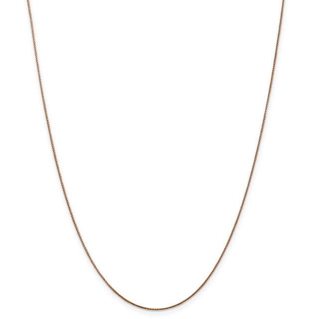Leslie's Chaîne pour Bébé en Or Rose 14k, Spiga (Blé) de 0,8 mm, Chaîne de 16 Pouces