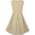 thumbnail image 2 of Robe Fille Kaki Bouton Dos Uniforme Scolaire Ourlet Plissé 14 Ans, 2 of 7