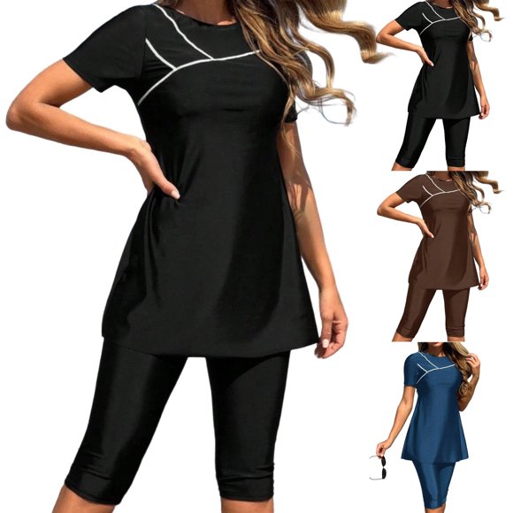 Birdeem Party Surfing Suits for Women, Short Sleeve Diving Suits with Chest Pads, No Steel Supports, Conservative Swimsuits, Summer Beach Swimwear