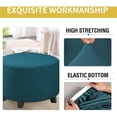 thumbnail image 3 of Extensible Round Pouf Cover Jacquard Footstool Protector, 3 of 5