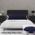 thumbnail image 3 of PiccoCasa 2Pcs Body Pillowcases Microfiber Pillow Covers, Queen Navy Blue, 3 of 9