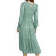 thumbnail image 3 of LUXUR Robes Maxi à Manches Longues pour Femmes Décontractées de Soirée Robe Ligne A Vert Clair TG, 3 of 3