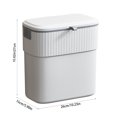 thumbnail image 3 of Cabinet Door Trash Can Hanging Garbage Bin with Sliding Lid | No Punch Stickable Waste Container | Odorless Plastic Kitchen Bathroom Trash Bin for Home Office Rv, 3 of 6