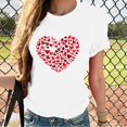 thumbnail image 1 of YLHFASHION T-Shirts de la Saint-Valentin pour Femmes 2025 Décontractés à Col Rond à Manches Courtes T-Shirts Mode à Imprimé Graphique de Cœur Hauts Tee Liquidation T-shirt à Manches Courtes pour Femmes, 1 of 5