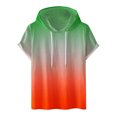 thumbnail image 1 of Besolor Mens Casual Hooded Tops Gradient Drawstring Short Sleeve Shirts Sports ness Pullover Summer Blouse, 1 of 4