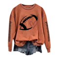 thumbnail image 1 of Chandails à Col Rond à Manches Longues Manteaux de Sport pour Femmes pour Femmes Chandails Décontractés à Manches Longues Ensemble pour Femmes Chandails à Enfiler Sans Capuche à Imprimé Graphique de Football Haut Blouse, 1 of 4