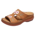 thumbnail image 1 of Orthopedic Slides Sandals for Women with Arch Support Comfortable Embroidered Flower Platform Wedge Sandals, 1 of 1