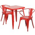thumbnail image 1 of Flash Furniture 3 Pièces Carré en Métal Bistrot Ensemble dans Red, 1 of 9