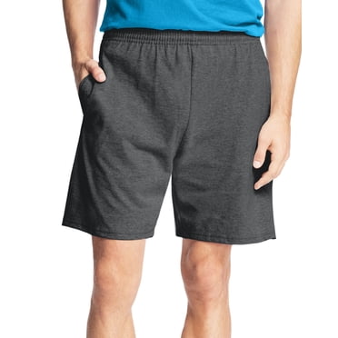 Hanes Shorts en Jersey de Coton pour Hommes, 2TG, Charbon Chiné