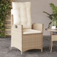 thumbnail image 1 of vidaXL Chaise de Jardin Inclinable avec Coussins Beige en Rotin Poly, 1 of 5