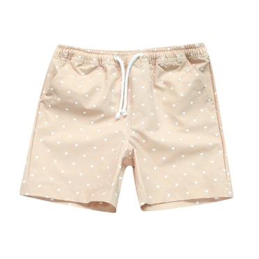 MIASHUI Boys Swim Trunks Toddler Baby Summer Print Beach Shorts Clothes,Beige,7-8 Years