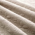 thumbnail image 5 of Peace Nest Premium Damask Pattern Reversible Coverlet Set 100% Soft Microfiber Fabric, Khaki, Twin Size, 5 of 5