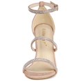 thumbnail image 2 of BLISSFUL STEP Women's Shoes Rhinestone Stiletto Heel Ankle Strap Sandals Dust Pink 5, 2 of 8