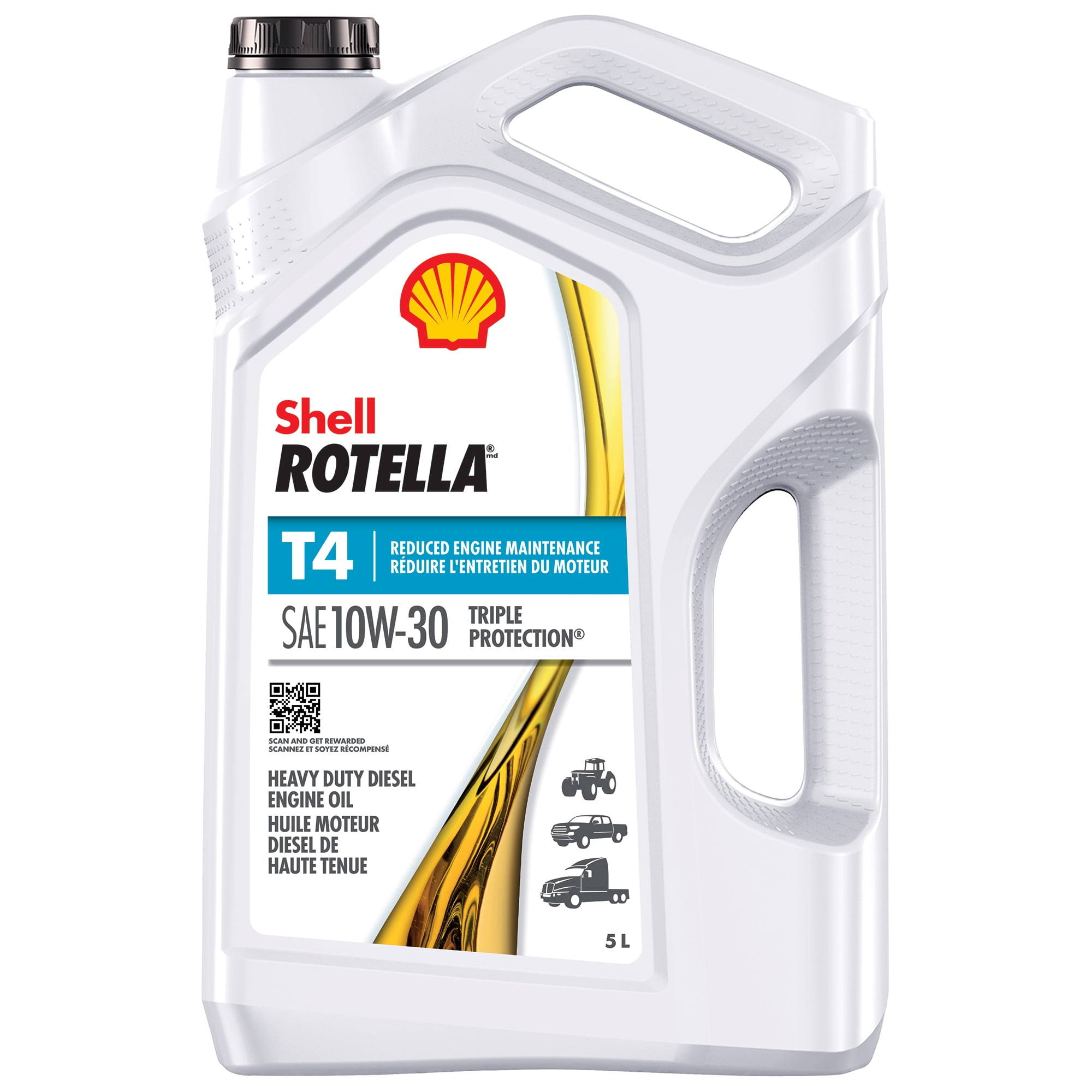 Shell Rotella T4 Triple Protection 10W-30 Diesel Engine Oil, 5 Litre