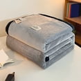 thumbnail image 4 of Matoen12 Solid Color Flannel Blankets for All Season, Polyester Soft Throw Blanket Lightweight Air Conditioning Quilt for Nap Sleep, Modern Style Home Decor Ideal for Gift, 40"x55", 1PC, Gray, 4 of 8