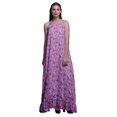 thumbnail image 1 of Bimba Améthyste2 Feuilles Florales et Renoncules Imprimées Vêtements de Nuit pour Femmes Longue Robe Maxi à Bretelles Spaghetti Robe de Nuit Grande, 1 of 5
