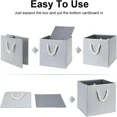 thumbnail image 4 of Bacs Cubes de Rangement Pliables en Tissu avec Poignée en Corde de Coton, Ensemble de 3 Paniers Boîtes Pliables et Résistants pour la Maison, le Bureau et les Soins Infirmiers, 4 of 7