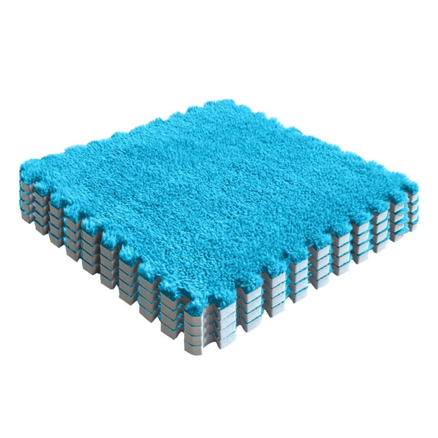 Dvruxg Foam Carpet Tiles - 12 x 12 Inch, Carpet Squares Protective Floor Mats Crawling Exercise Area Rugs for Room, Home or Classroom Use