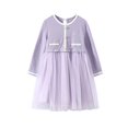 thumbnail image 1 of LOVZFMLL Girls' Summer Short Sleeve Ruffled Lace Round-Neck Embroidery Mesh Princess Bow Skirt, 1 of 6