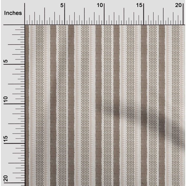 oneOone Organic Cotton Poplin Twill Fabric Chevron Block Print Sewing Fabric BTY 42 Inches Wide