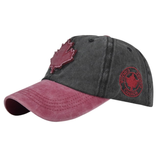 MIASHUI Canada Washable Baseball Hat Classic Adjustable Cap for Men Women,Hot Pink,One Size